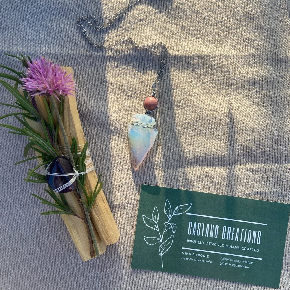 Oposite & Rhodonite Wire Wrapped Necklace